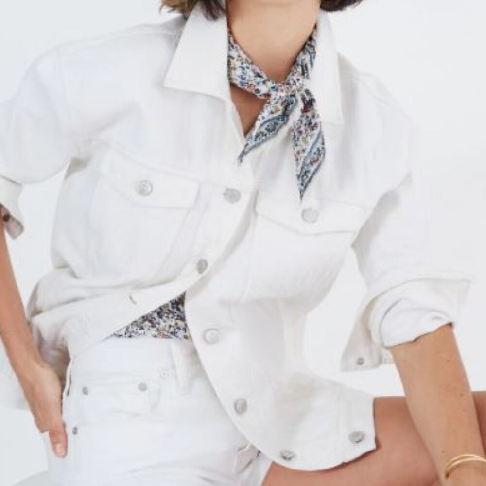 Madewell Oversize Off White Jean Jacket Misses Size XXS